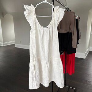 Gap white light linen feel dress